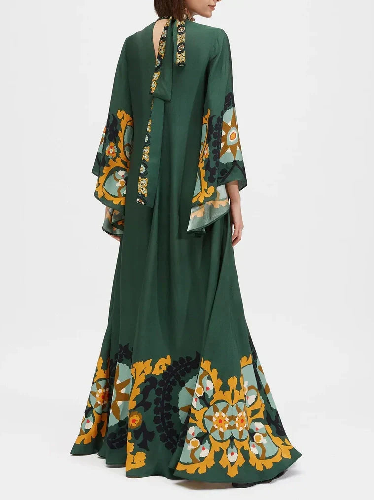 Multicolor Relaxed Printed Maxi Dress