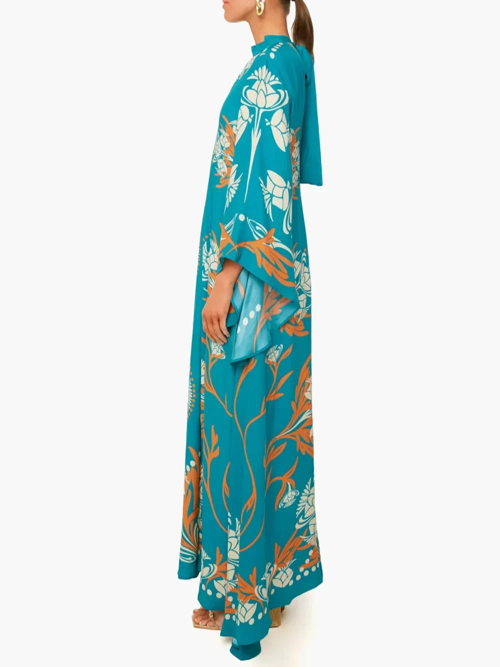 Vintage Stunning Print Maxi Dress