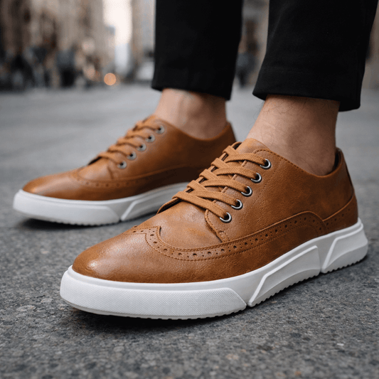 Calver Leather Brogue Trainers