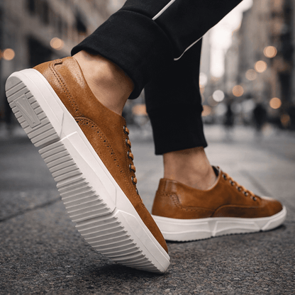Calver Leather Brogue Trainers