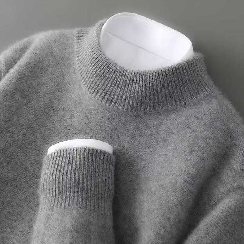 Arlington Cashmere Sweater in Grey, close-up