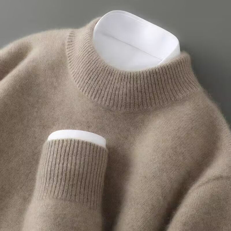 Arlington Cashmere Sweater in Brown, close-up