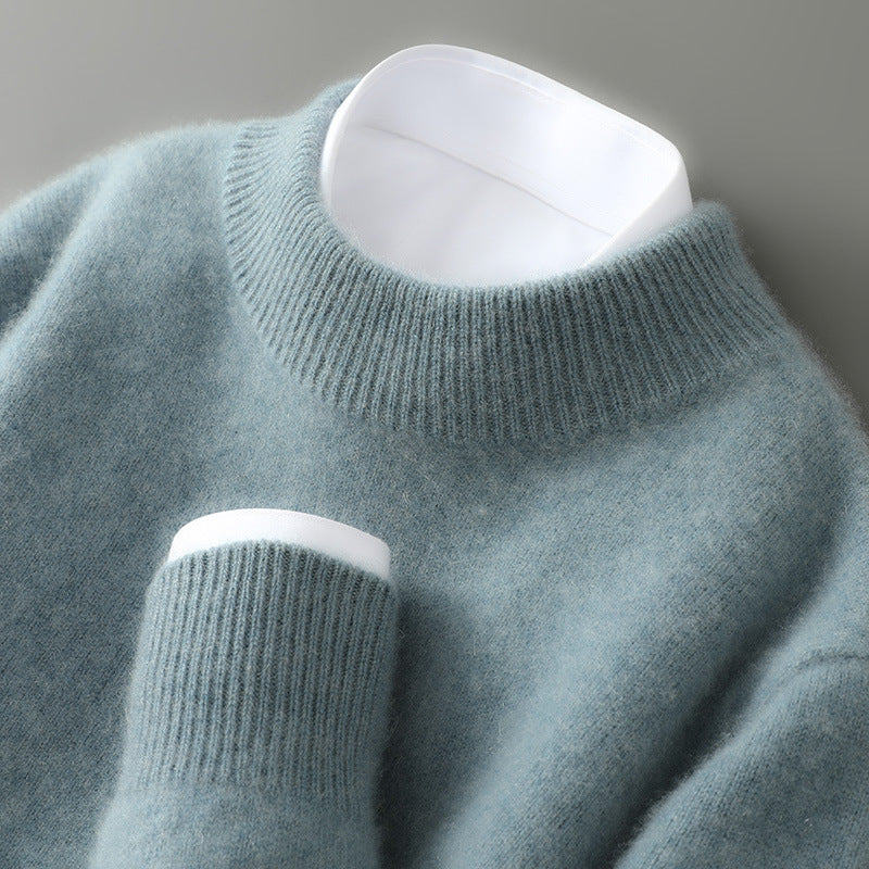 Arlington Cashmere Sweater in Green, close-up