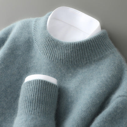 Arlington Cashmere Sweater in Green, close-up