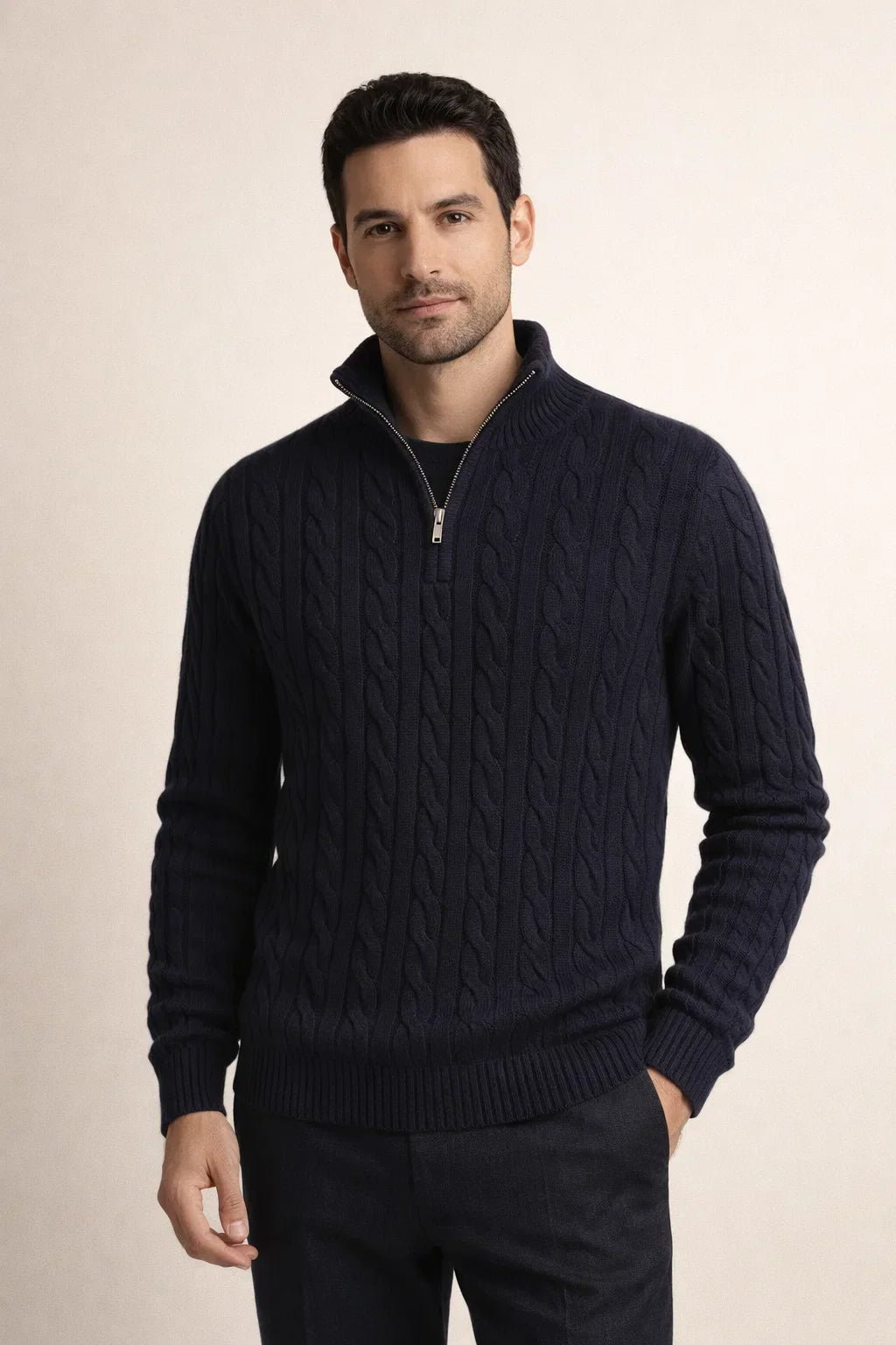 Tilano Cable Knit Navy